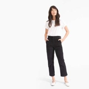Everlane Black Corduroy Straight Leg Crop Pants Size 8